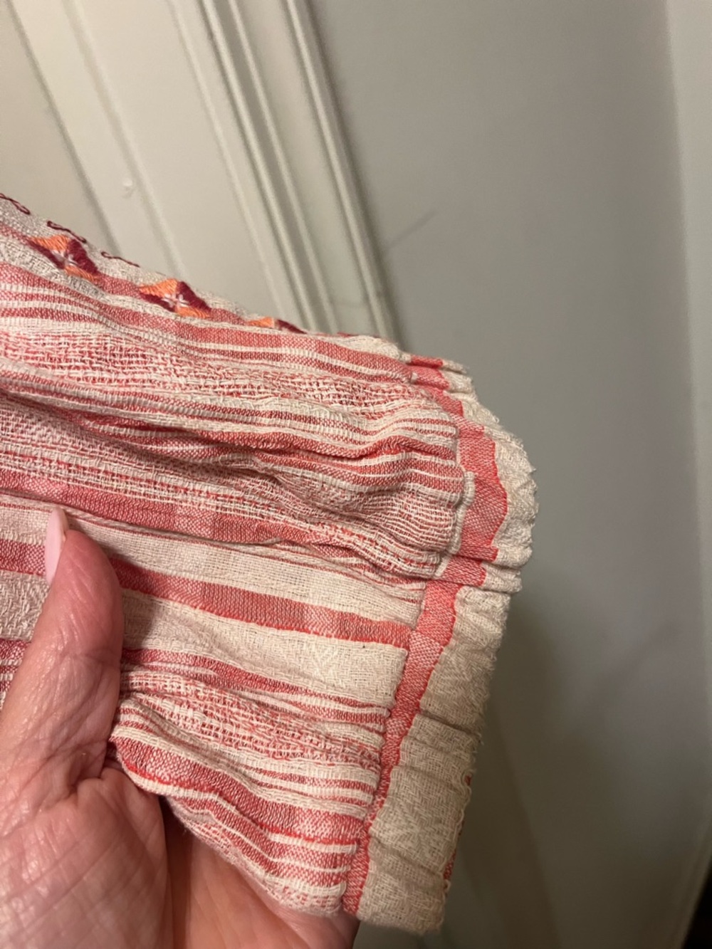 Sea and Be Seen Pink Striped Embroidered Women’s Lightweight Tunic Size Large - Picture 6 of 13